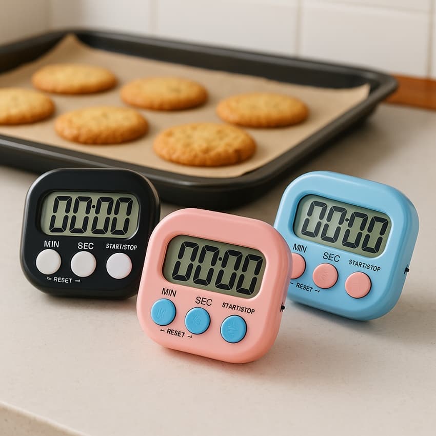 Temporizador Timer Magnético Digital de Cozinha Contagem Regressiva Com Alarme e Suporte