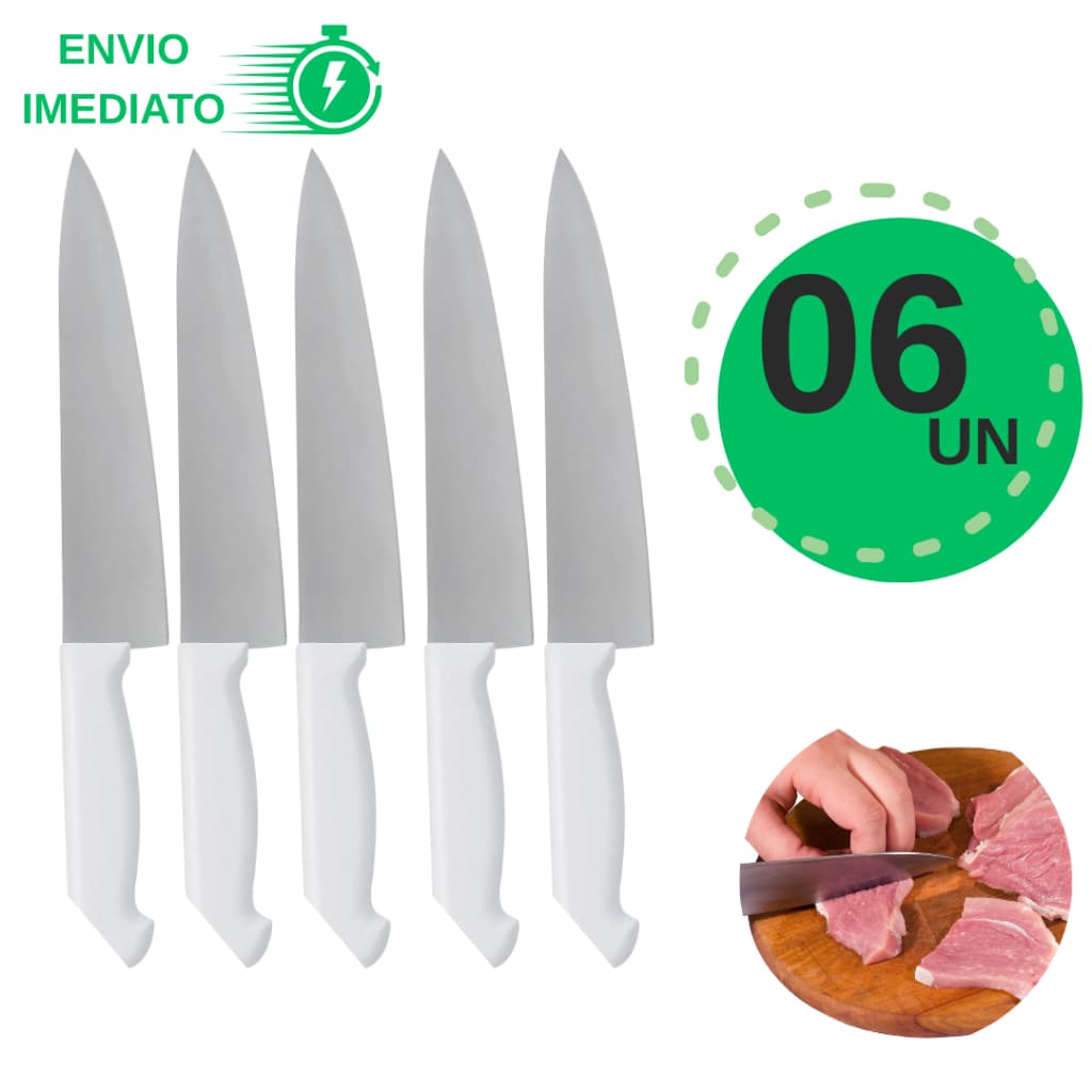 Faca Chef Profissional 8” Aço Inox – Alta Afiação e Resistência