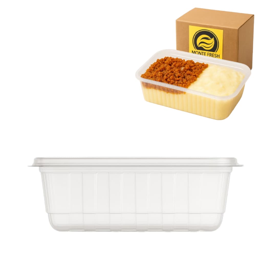 Pote Marmitex 500ml Retangular  Descartável e Resistente – Ideal para Marmitas e Delivery 60 Unidades