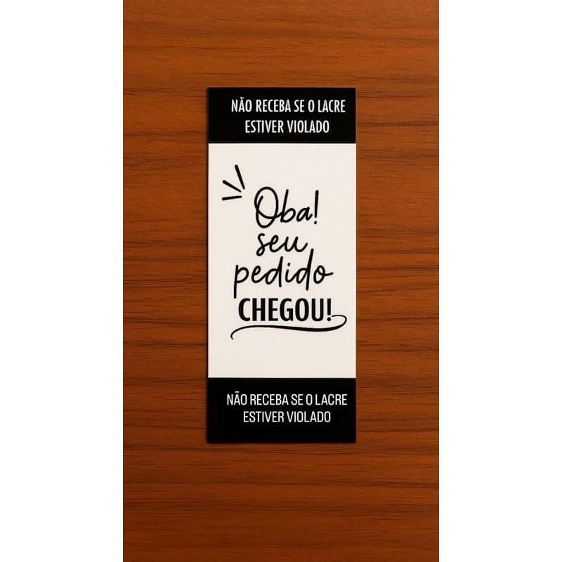 LACRE DE SEGURANÇA ADESIVO PARA DELIVERY LANCHES C/1000