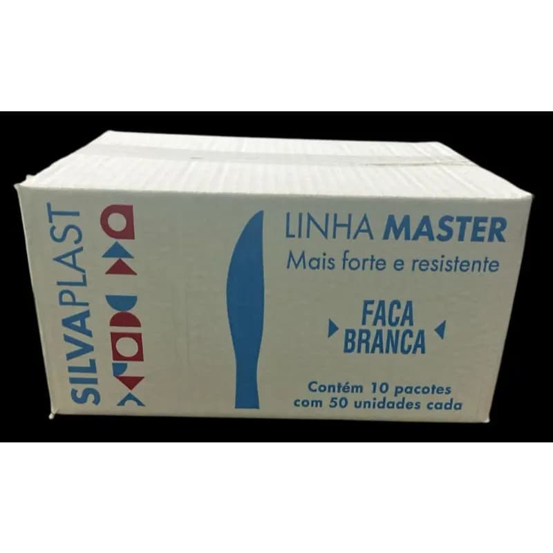 Faca Descartável Master Preta Silvaplast Caixa 500 Unidades