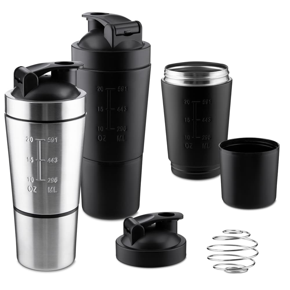 Garrafa Coqueteleira Shaker em Aço inox 750 ml. com Copo Reservatório e Batedor