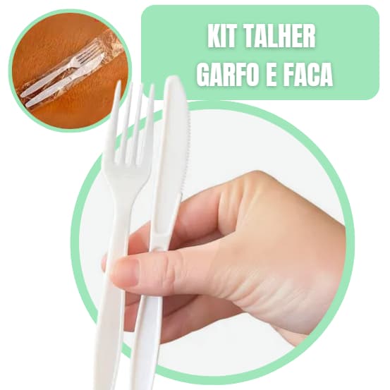 Kit Talher Descartável Garfo e Faca | Pacote c/200 Unidades – Ideal para Festas e Delivery