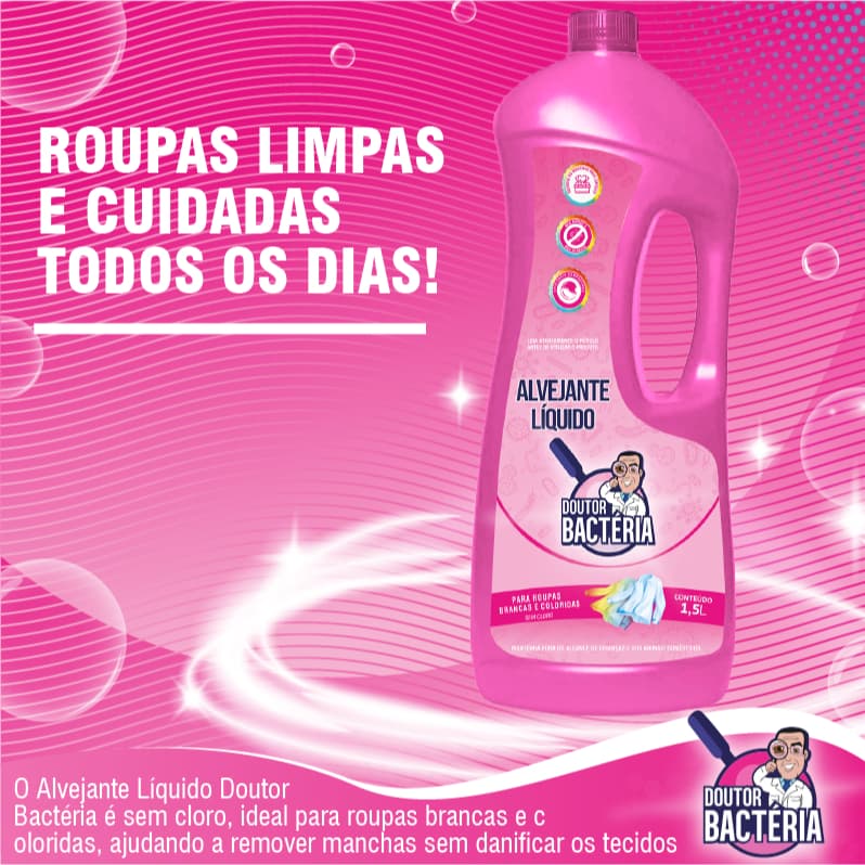 ALVEJANTE LÍQUIDO SEM CLORO - DR BACTÉRIA 1,5 L
