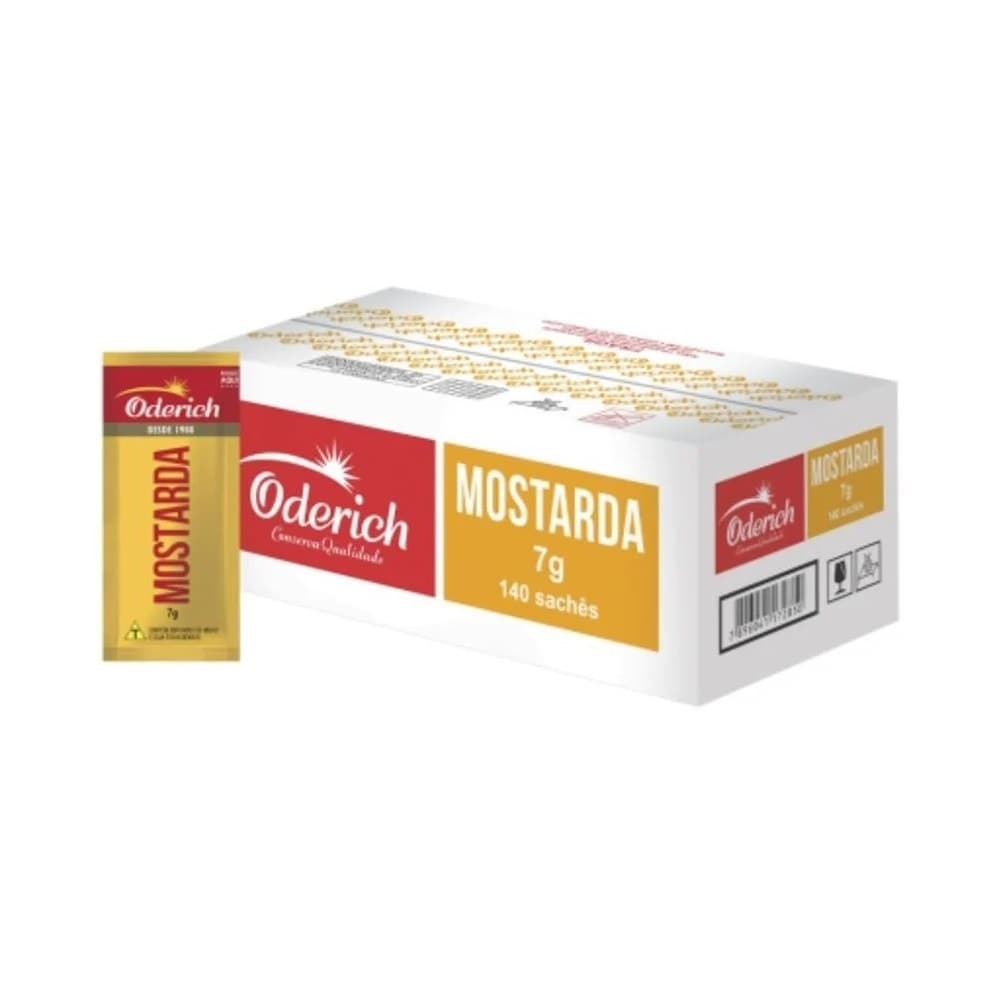 Mostarda sachê Oderich caixa com 140 sachês de 7gr cada