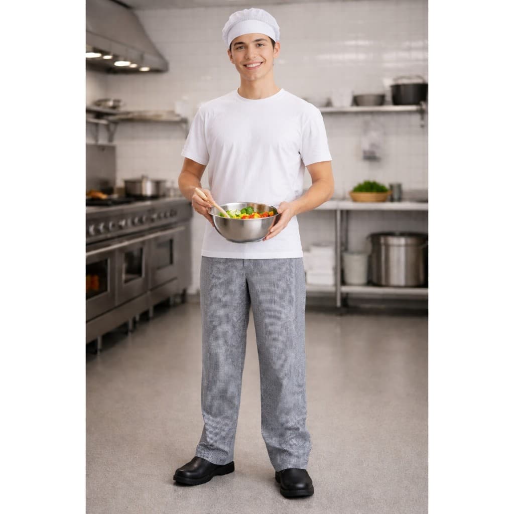 Calça Cozinha Xadrez Pied Poule Chef Cozinheiro Gastronomia Restaurante PP ao GG Unissex Hook Uniformes