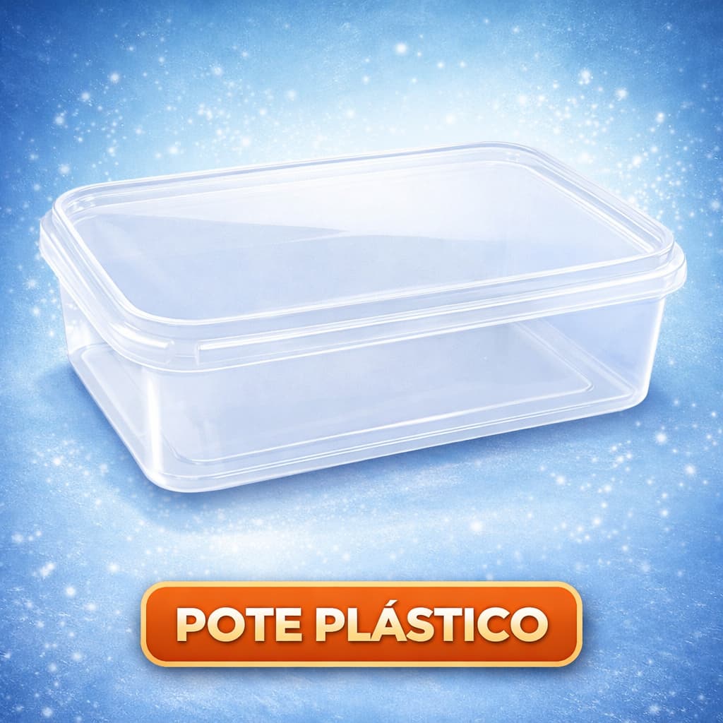 Pote Retangular com Lacre 350ml PraFesta 20 Un Embalagem para Alimentos Delivery