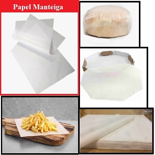 Papel Manteiga Gourmet Ideal Pizza Hamburguer Fritas Lanches Assados 3 TAMANHOS