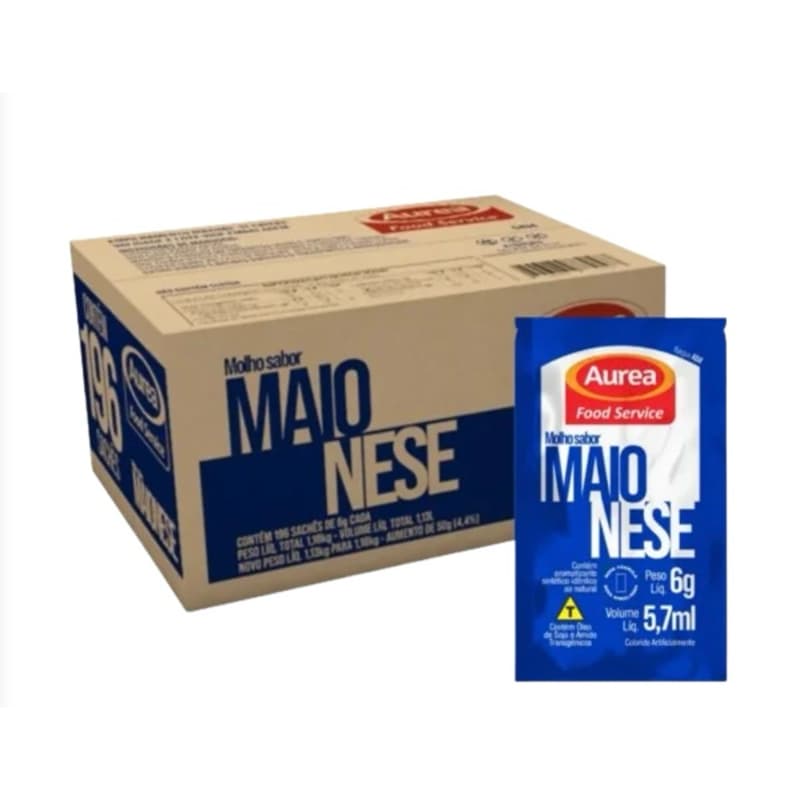 KIT 3 CAIXAS SACHÊ MAIONESE CAIXA C/ 196 UNIDADES ÁUREA