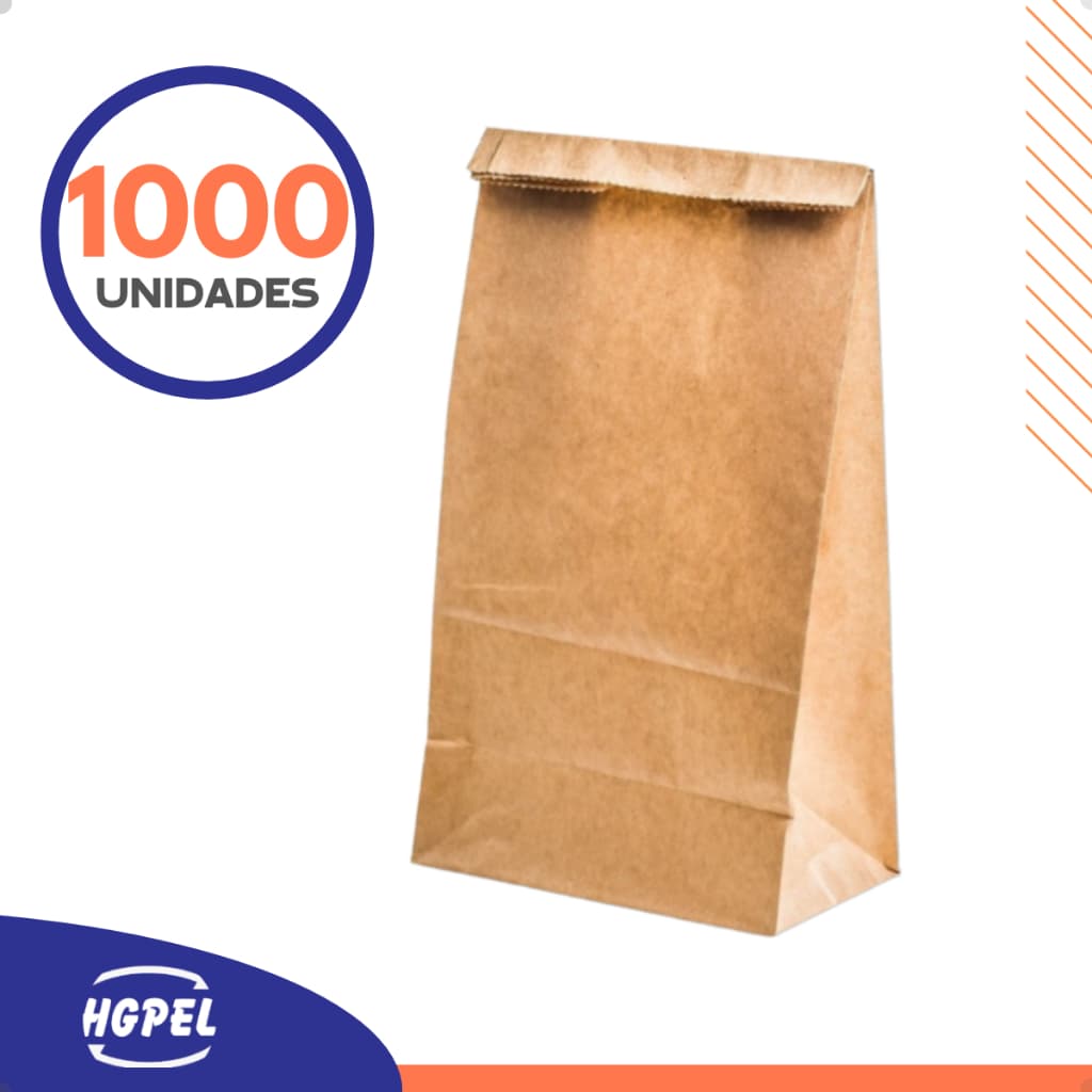 Embalagem de Saco Kraft Para Delivery Entregas  22x12x32 1000 Unidades Liso