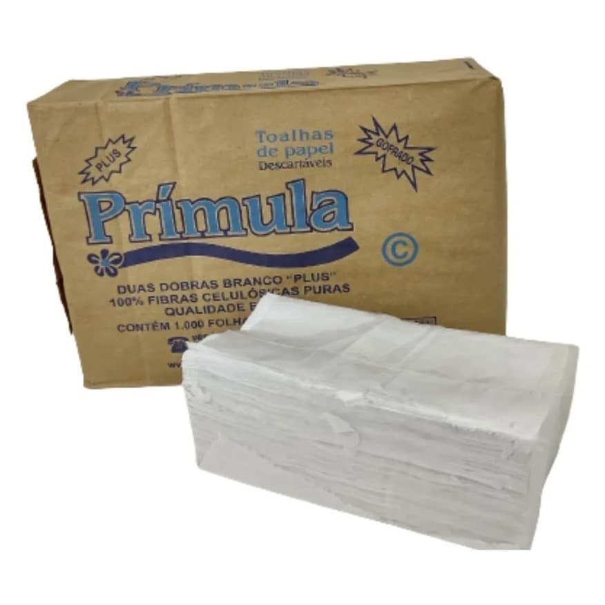 Papel Toalha Guardanapo Interfolha Plus Branco 1000 folhas Prímula