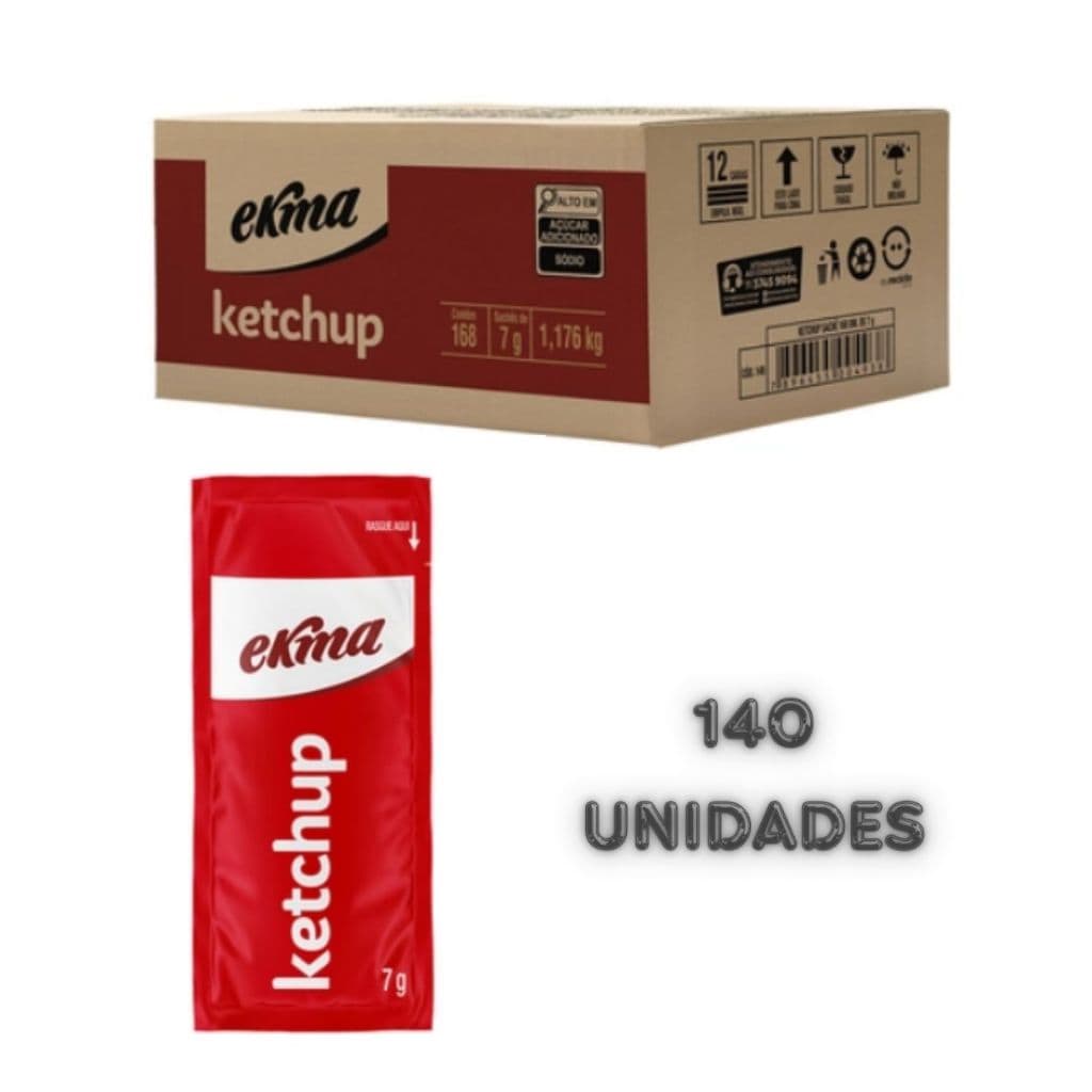 Ketchup em Sachê Tradicional Caixa Com 140Un - Ekma