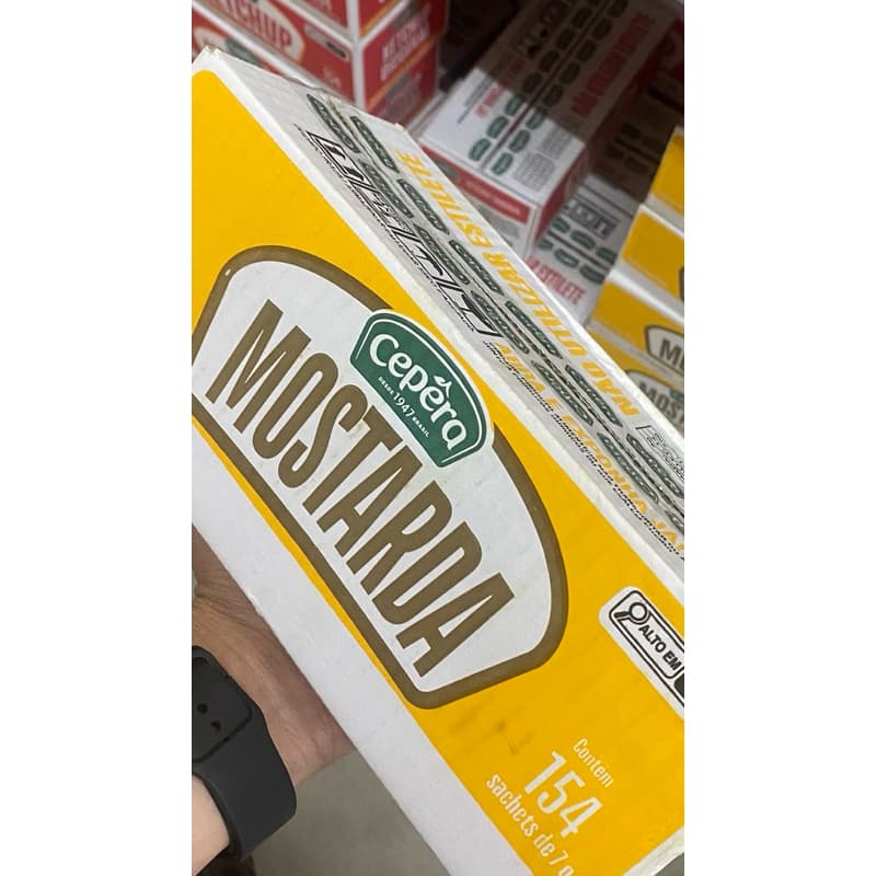 caixa sache mostarda cepera 154x7g atacado barato