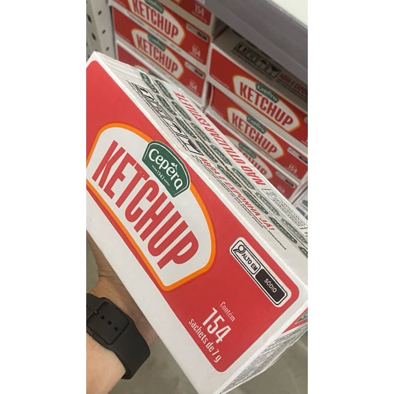 caixa sache ketchup cepera 154x7g atacado lanchonete