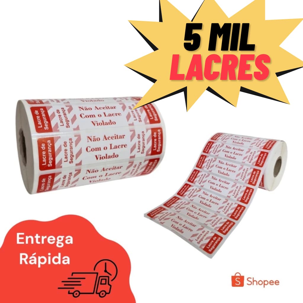 5.000 Etiqueta Lacre Segurança Delivery Ifood Rappi 99 Keeta