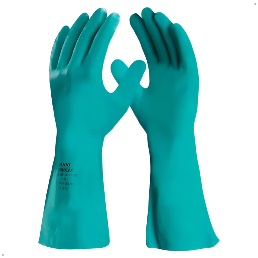 Luva Nitrílica Verde Danny Nitriflex CA 12254 Química Solvente Alimentícia Cozinha Óleo Limpeza EPI