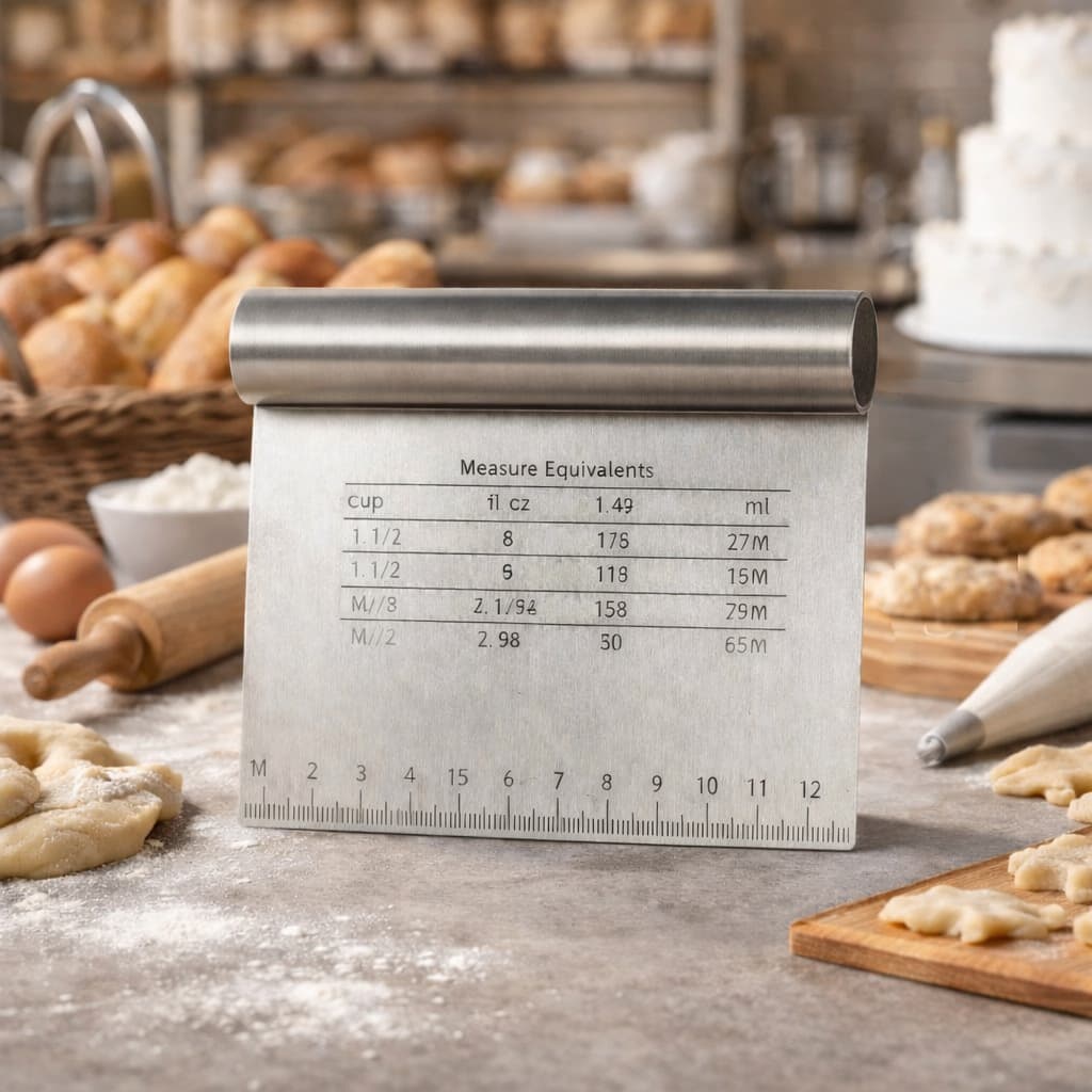 Espátula Cortador Massa Inox 15cm Raspador Confeiteiro Regua Medidas Laser Profissional Cozinha