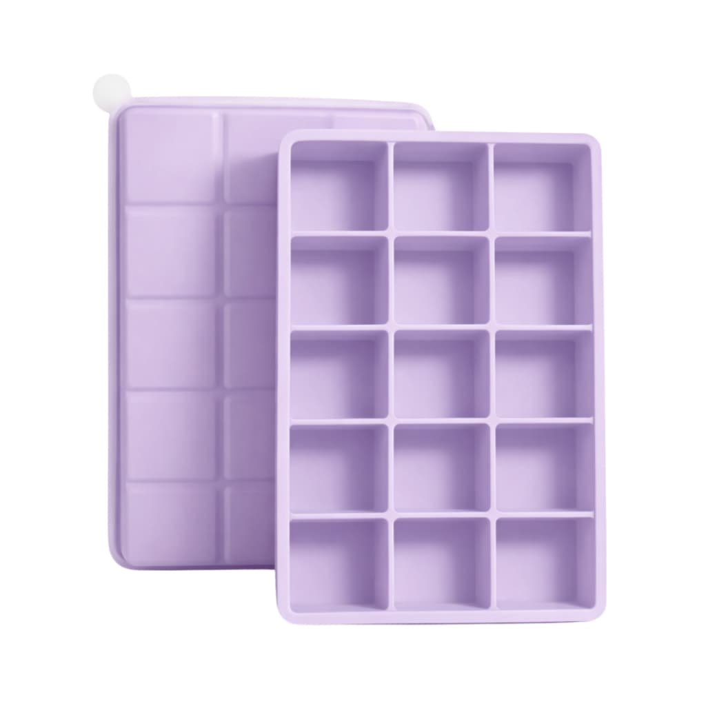 SYMEON Forma de Gelo Lilás de Silicone C/ Tampa 15 Cubos Livre de BPA
