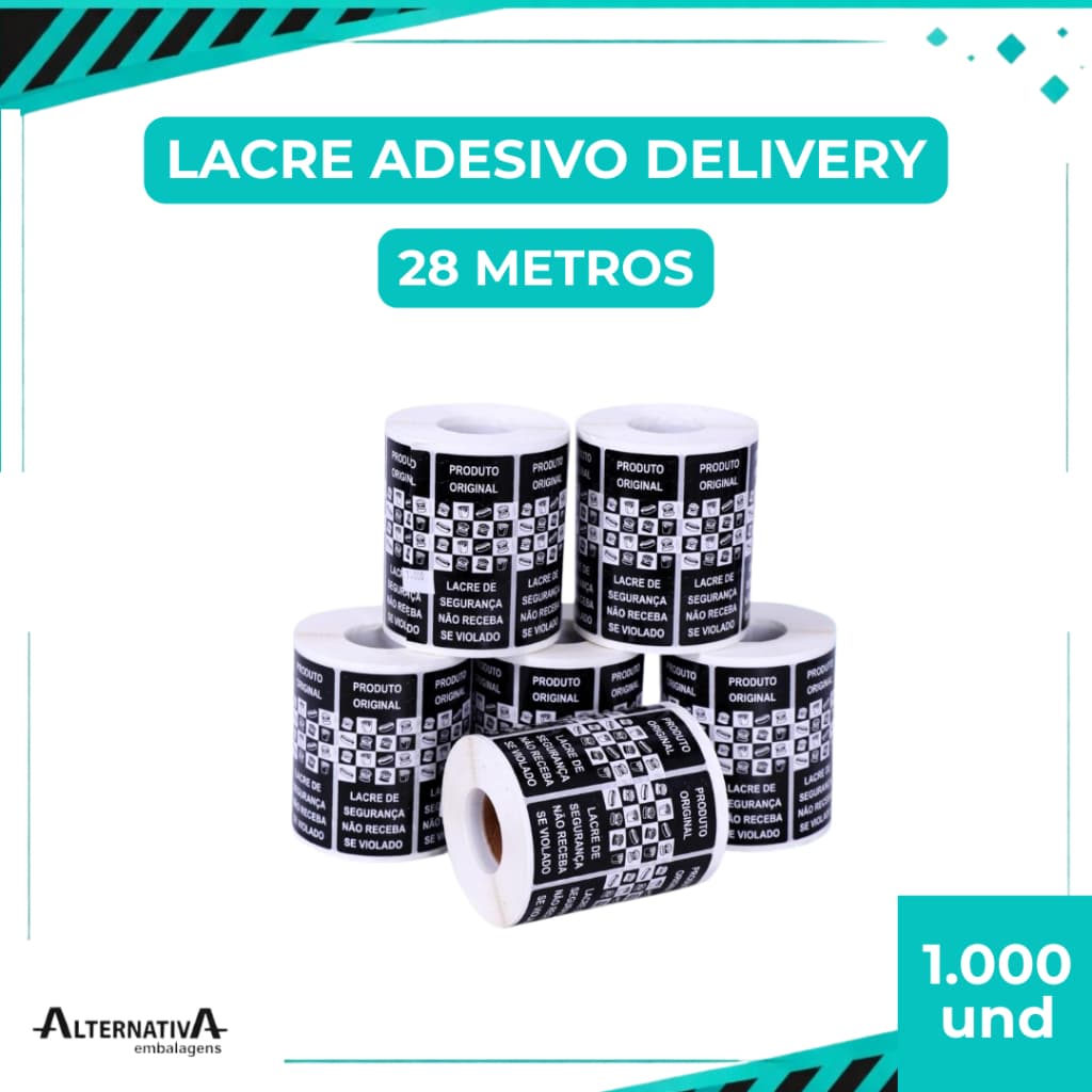 1000 Unidades Lacre Adesivo Delivery Pizza Segurança Embalagem Selagem Inviolável Restaurante
