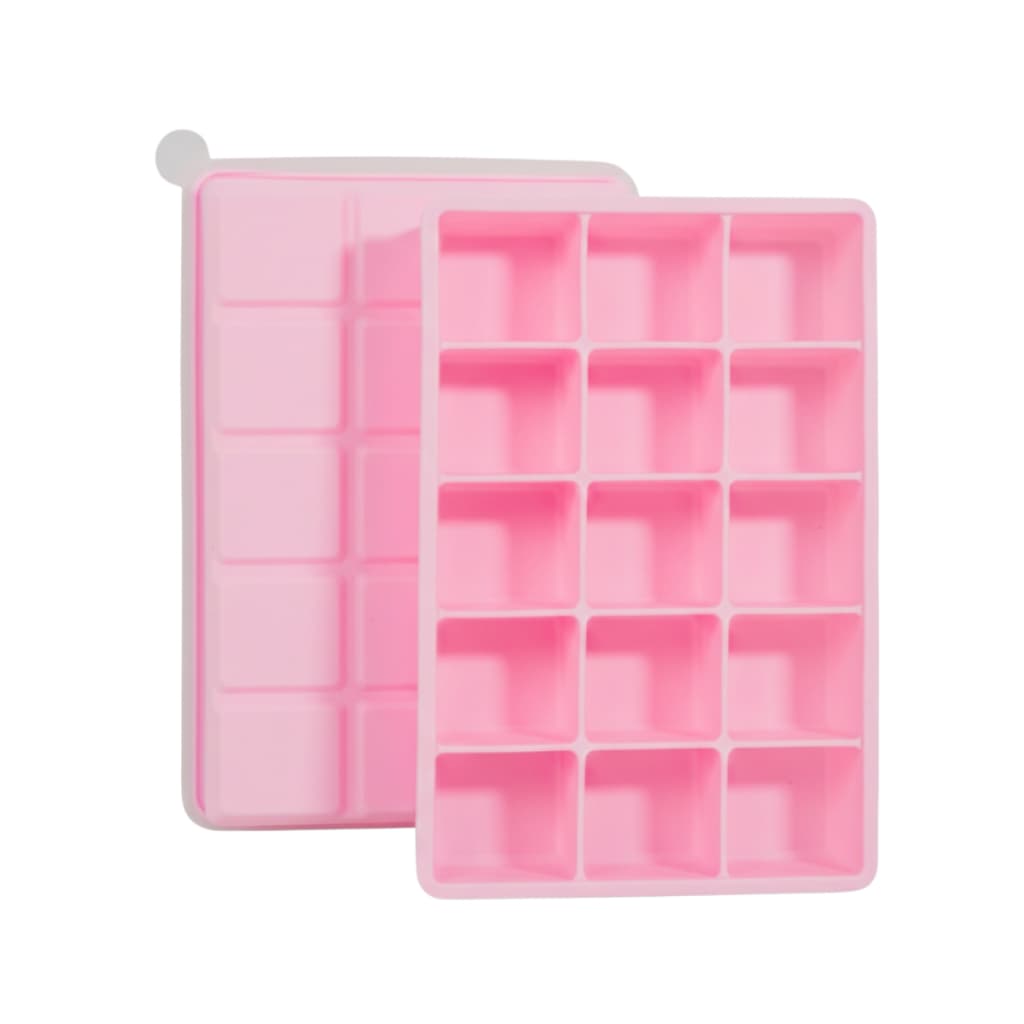 SYMEON Forma de Gelo Rosa de Silicone C/ Tampa 15 Cubos Livre de BPA