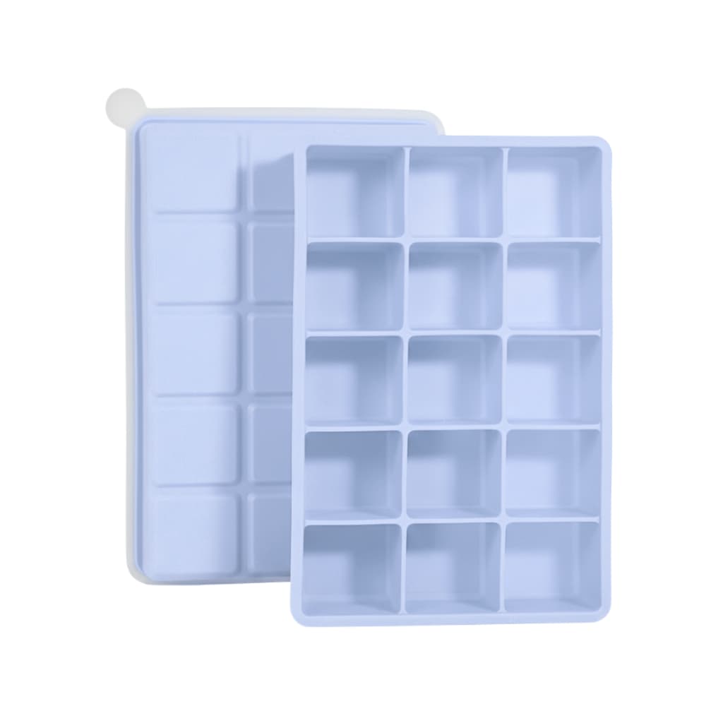 SYMEON Kit 2 Forma de Gelo Azul de Silicone C/ Tampa 15 Cubos
