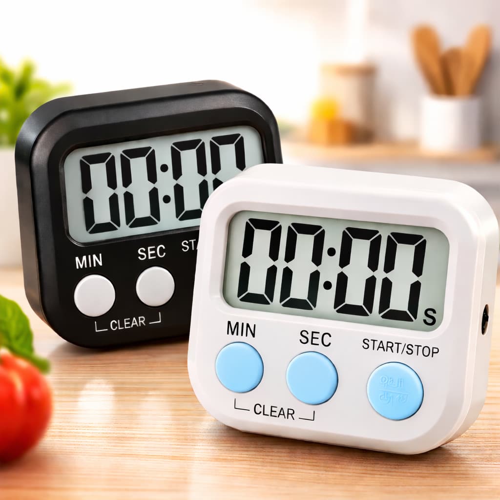 Temporizador Timer Magnético Digital de Cozinha Contagem Regressiva Alarme Suporte display grande