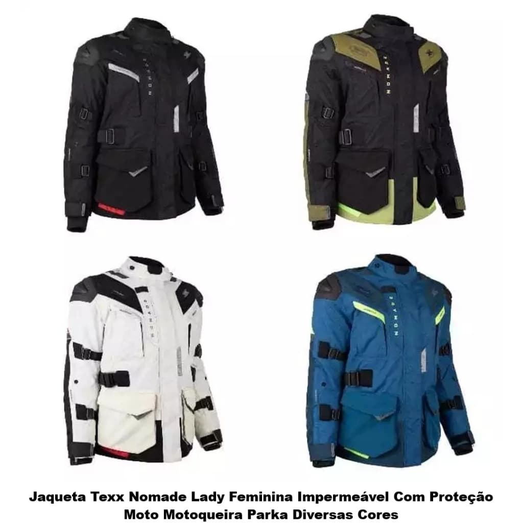 Jaqueta Texx Nomade Lady Feminina Impermeável Com Proteção Moto Motoqueira Parka Diversas Cores
