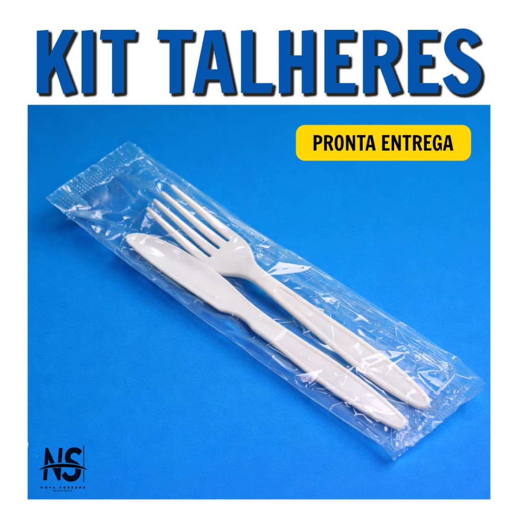 Kit Talher Descartável Reforçado  Branco Embalado Individualmente - Ideal para Marmita, Delivery