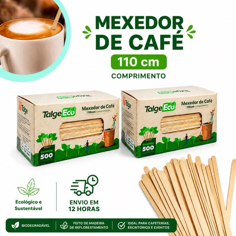 Mexedor De Café De Madeira Ecológico 110 cm - 500 un Talge