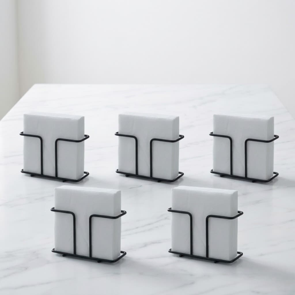 Kit 5 Papeleiros Porta Papel Toalha Dispenser de Mesa Rolo Vertical Aço Aramado Resistente Funcional