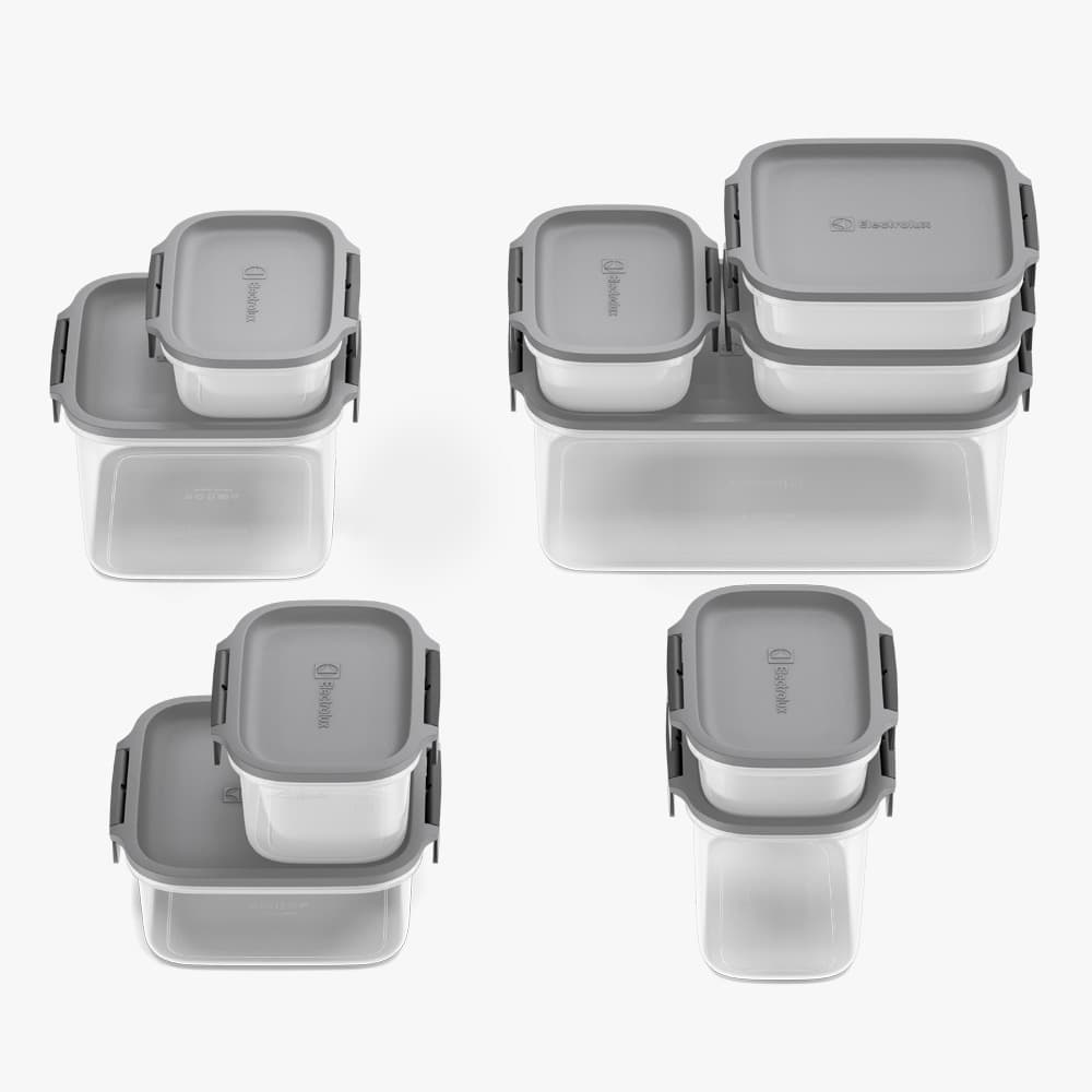 Kit Potes Herméticos Electrolux 10 Peças Cinza BPA Free Vedação Trava Armazena Alimentos