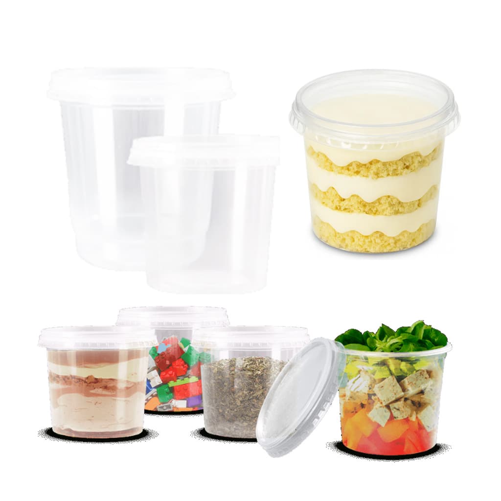 24 Kit Pote Tampa PP 500ml Redondo - Freezer Microondas