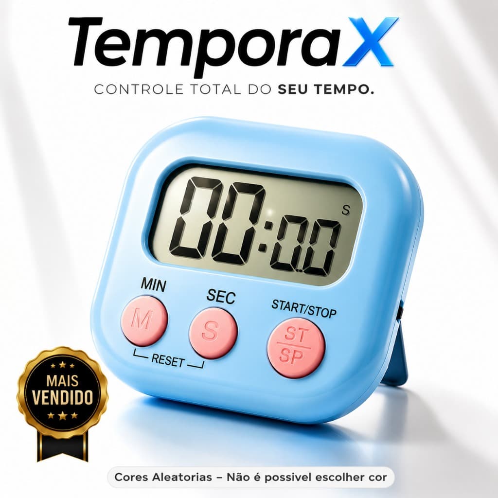 Mini Relógio Digital para Cozinha com Alarme e Contagem Regressiva Despertador – Timer LCD Sortido