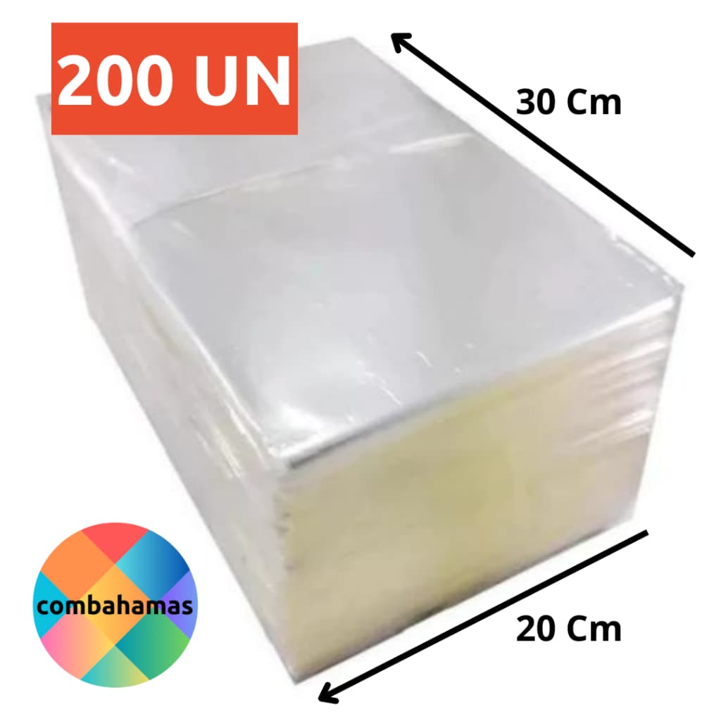 SACO PLASTICO, PP, INCOLOR, 20X30 CM, FINO 006 MM, 200 UN