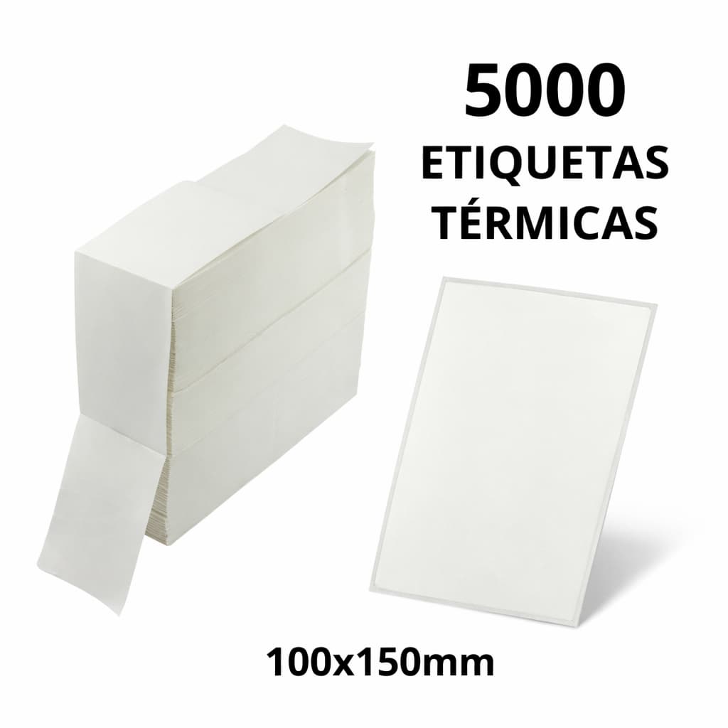 5000 Etiquetas Resma 100mm X 150mm Etiqueta Térmica Compativel E-commerce Zebra Papelaria Adesiva