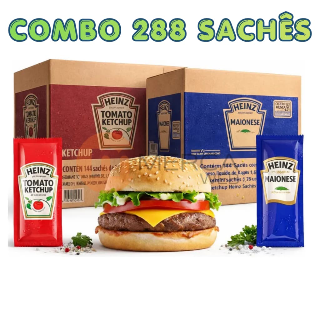 Maionese e Ketchup Heinz 2 Caixas 288 Sachês 7g
