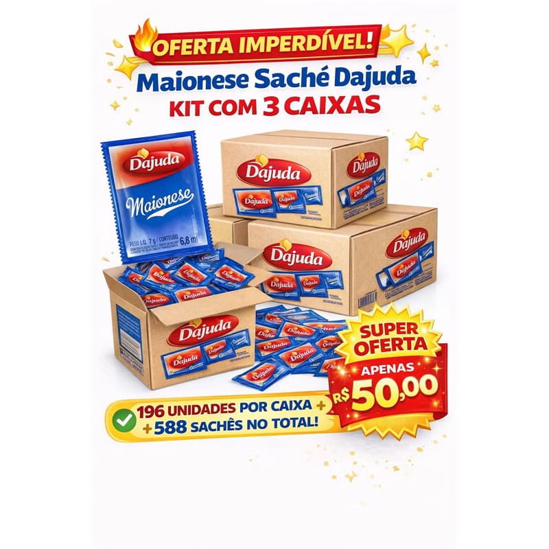 KIT C/3 CAIXAS MOLHO SACHÊ DJUDA WILSON MAIONESE