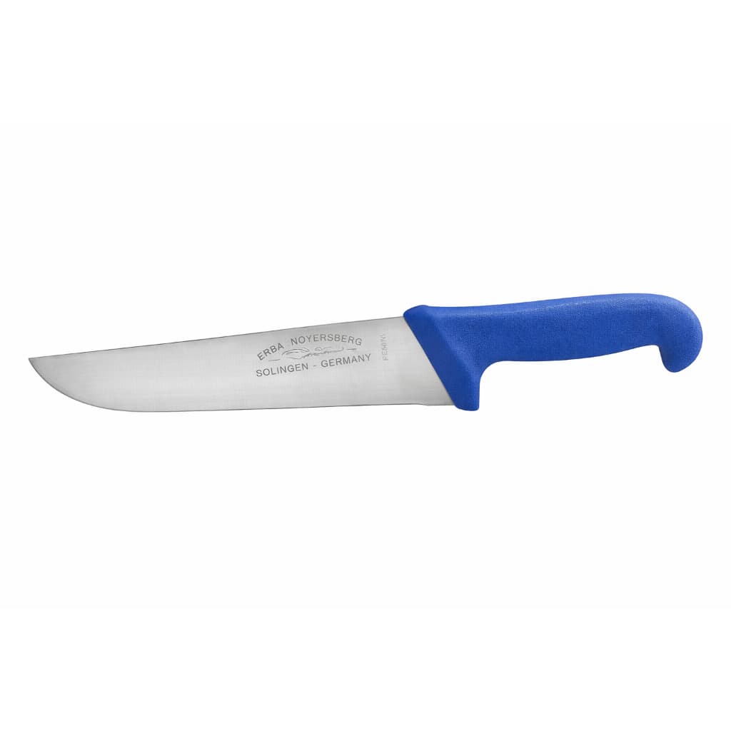 Faca Do Chef Inox 8 Polegadas Profissional Carne Açougue Cabo Azul Anatômico Corneta