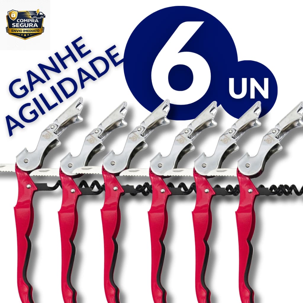 Saca-Rolhas 3 em 1 Profissional em Aço Inox | Abridor de Vinho, Garrafa e Canivete Sommelier