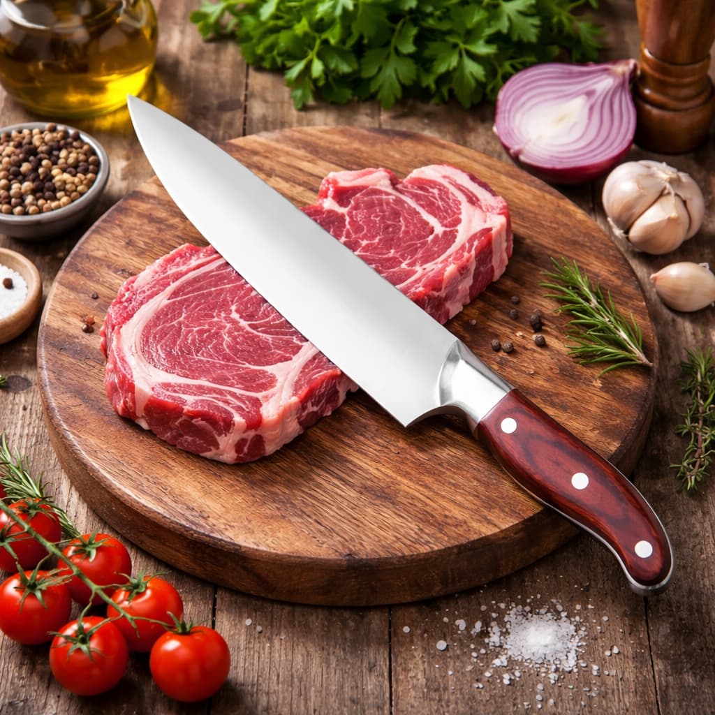Faca Chef Profissional Cozinha 8" Polegadas Inox Forjada