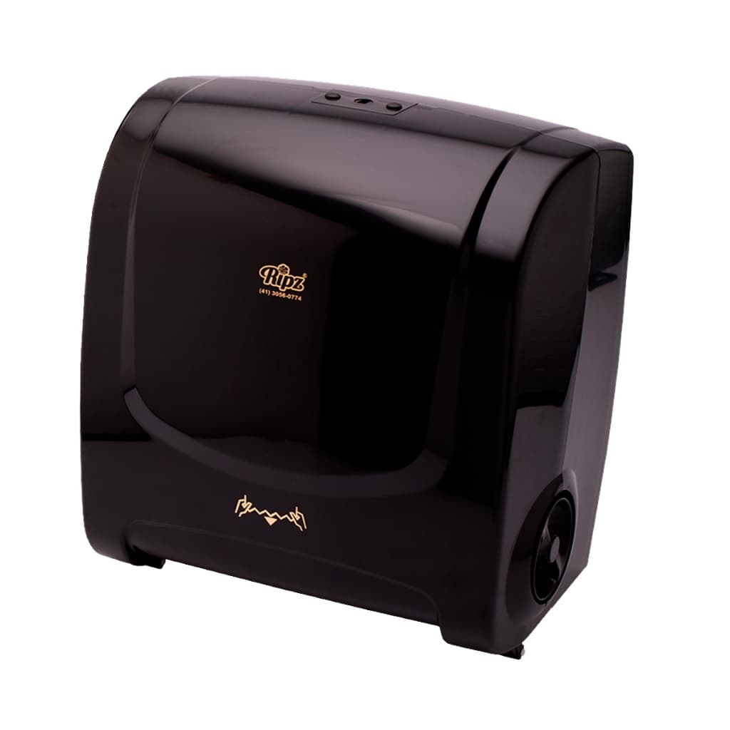 Dispenser Papel Toalha Rolo Auto Corte 25cm Preto - Plestin