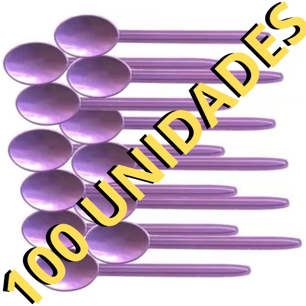 Colher Colherzinha Descartavel Reforçada Cor Roxa Açai Sobremesa Sorvete 100 Unidades