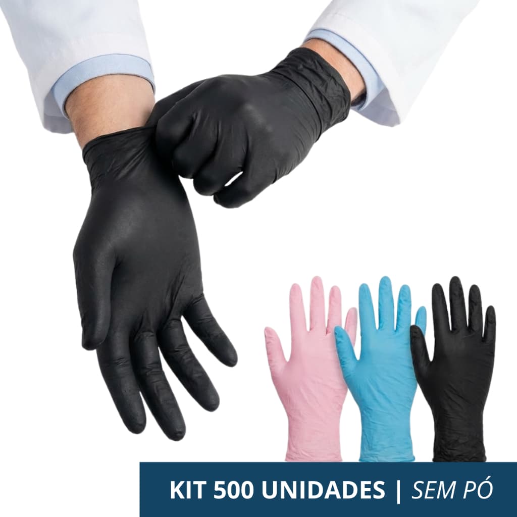 Luva Nitrílica Talge 500un Sem Pó Profissional Cozinha Estética Limpeza Indústria