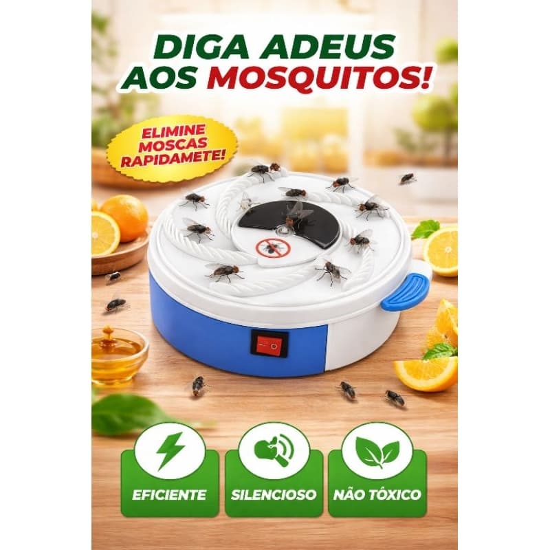 Armadilha Elétrica para Moscas Automática Silenciosa Reutilizável Não Tóxica Mata Mosquitos Fácil Limpeza