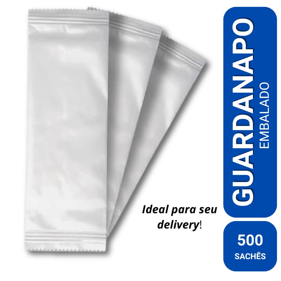 Guardanapo Sachê Delivery embalado 2 a 2 - 500 sachês - 1000 folhas