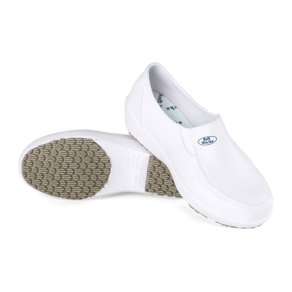 Sapato Branco Preto Azul Soft Works Antiderrapante Enfermagem Cozinha Trabalho Segurança EPI Leve