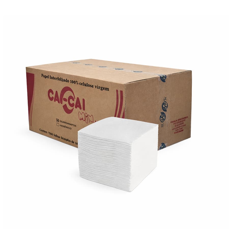 7500 Guardanapo Interfolha 10x20cm Branco 100% Cel Cai-cai