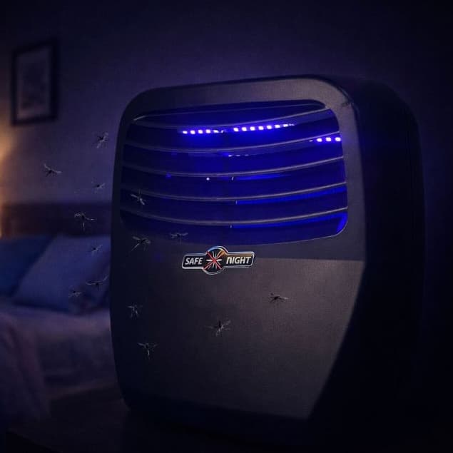 Armadilha Elétrica Mata Mosquitos Safe Night Luz UV Bivolt Silenciosa Repelente de Insetos Moscas Pernilongos Ideal para