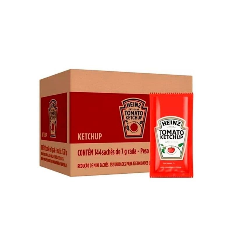 Ketchup Heinz Sachê 7g Caixa C/144 Unidades Original Food Service