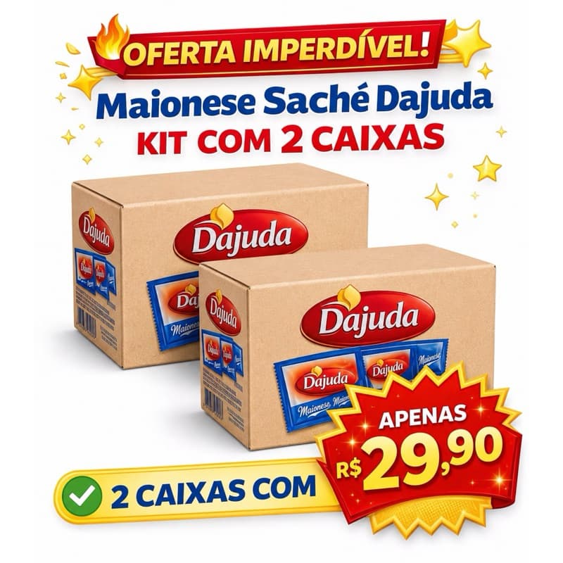 Kit c/2 Caixas Maionese Sachê Djuda c/192 Unidades